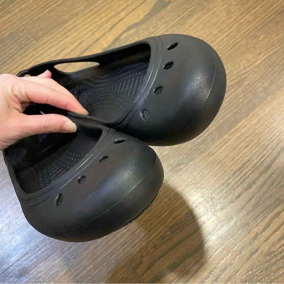 Crocs Black Kadee Flats Ballet Sling Black Cut Out Shoes Sandals Women's 10 - Picture 6 of 10